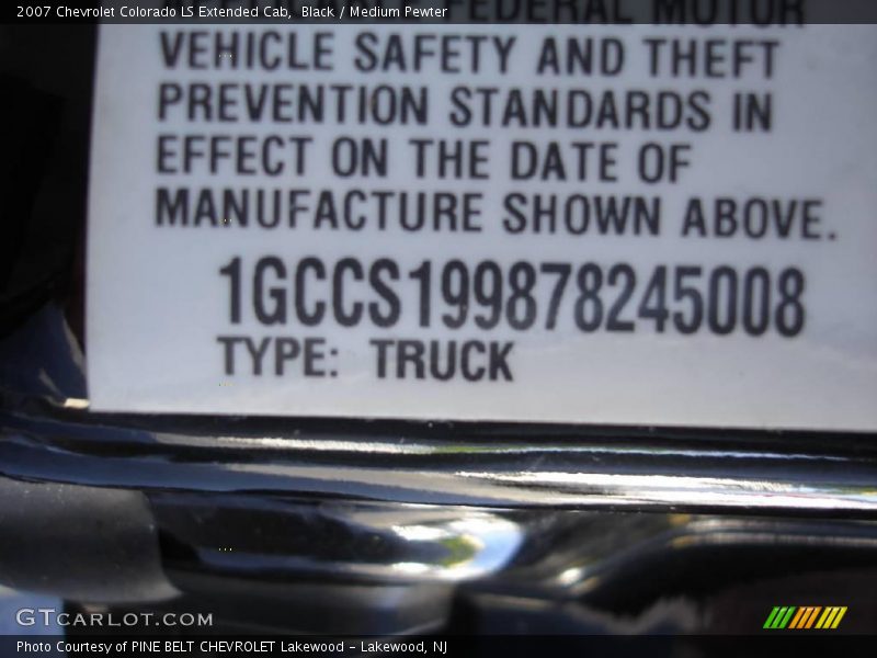 Black / Medium Pewter 2007 Chevrolet Colorado LS Extended Cab