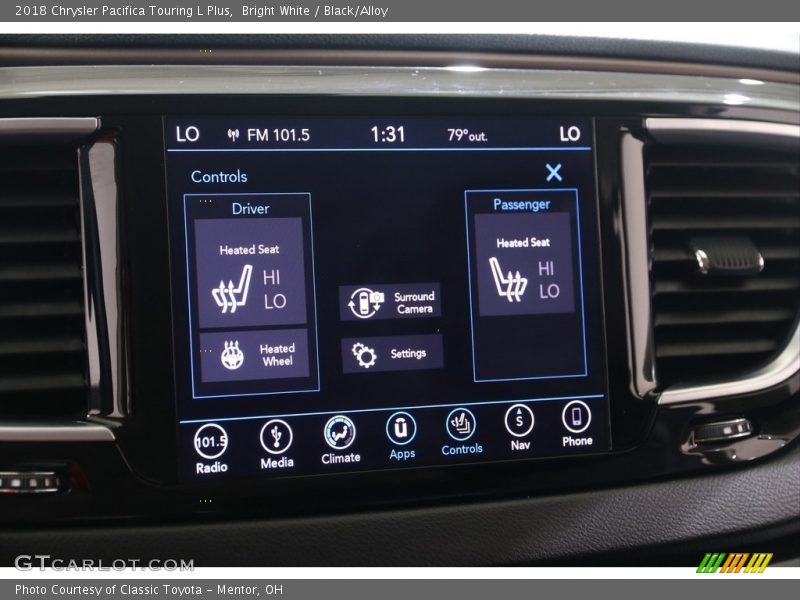 Bright White / Black/Alloy 2018 Chrysler Pacifica Touring L Plus