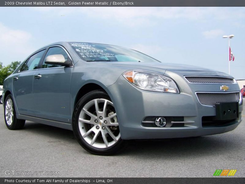 Golden Pewter Metallic / Ebony/Brick 2009 Chevrolet Malibu LTZ Sedan