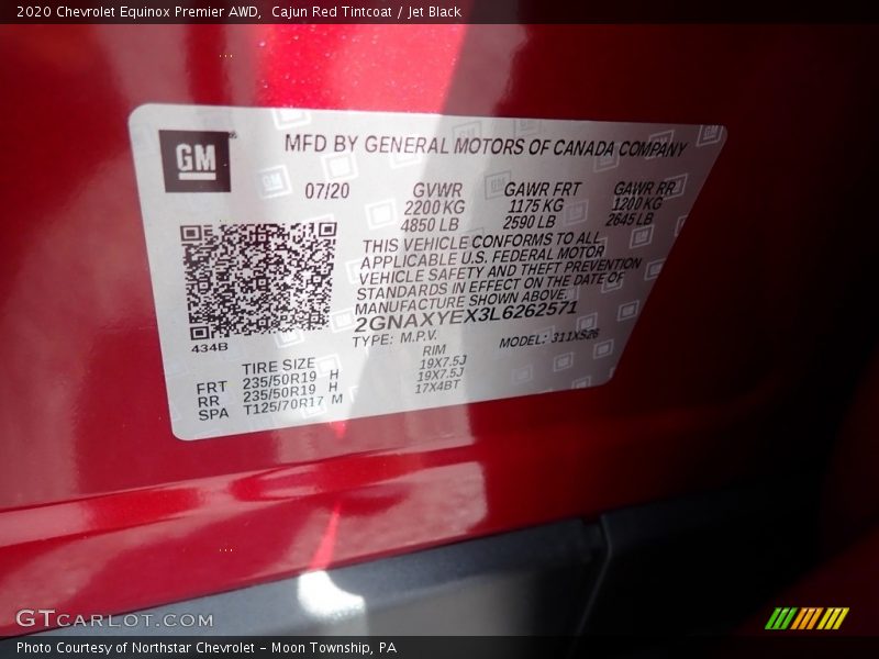 Cajun Red Tintcoat / Jet Black 2020 Chevrolet Equinox Premier AWD