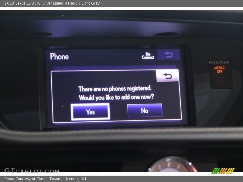 Silver Lining Metallic / Light Gray 2013 Lexus ES 350