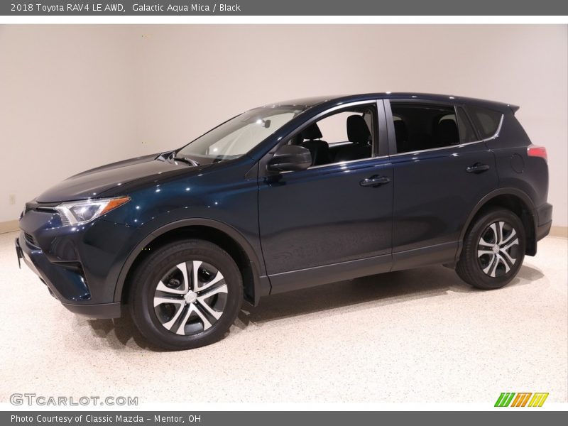 Galactic Aqua Mica / Black 2018 Toyota RAV4 LE AWD