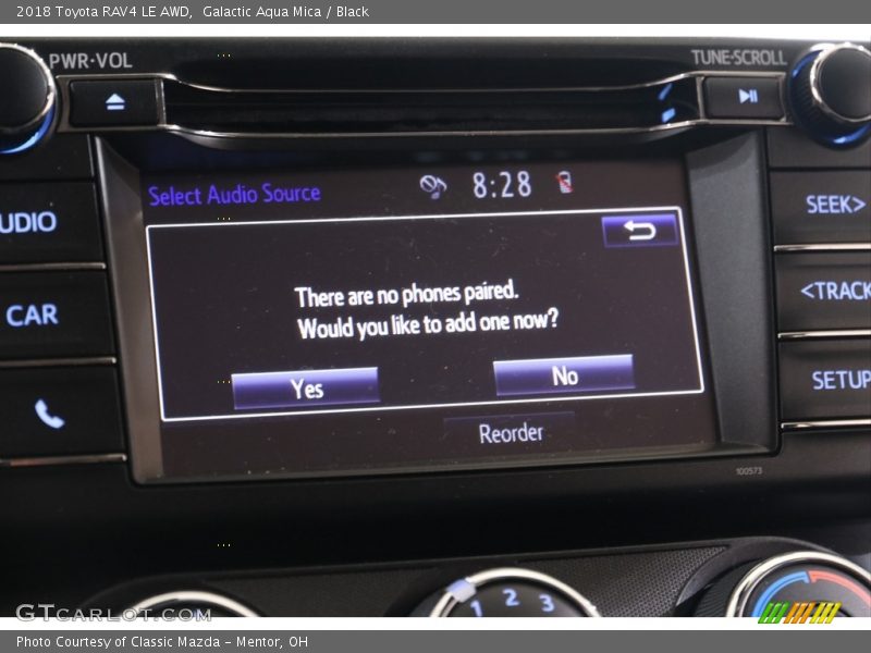 Galactic Aqua Mica / Black 2018 Toyota RAV4 LE AWD