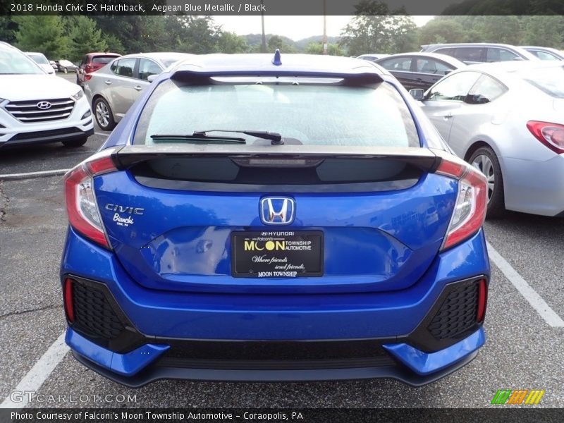 Aegean Blue Metallic / Black 2018 Honda Civic EX Hatchback