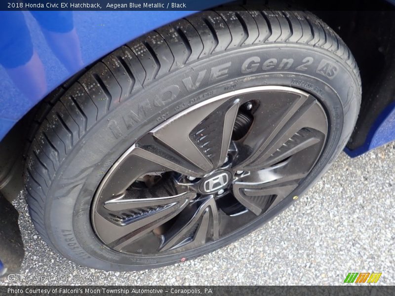 Aegean Blue Metallic / Black 2018 Honda Civic EX Hatchback