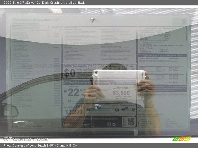 Dark Graphite Metallic / Black 2020 BMW X7 xDrive40i