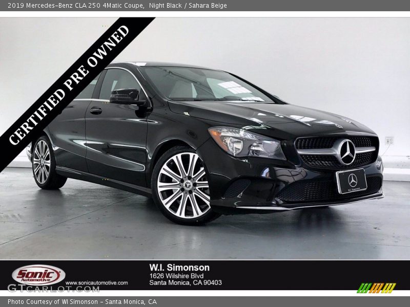 Night Black / Sahara Beige 2019 Mercedes-Benz CLA 250 4Matic Coupe