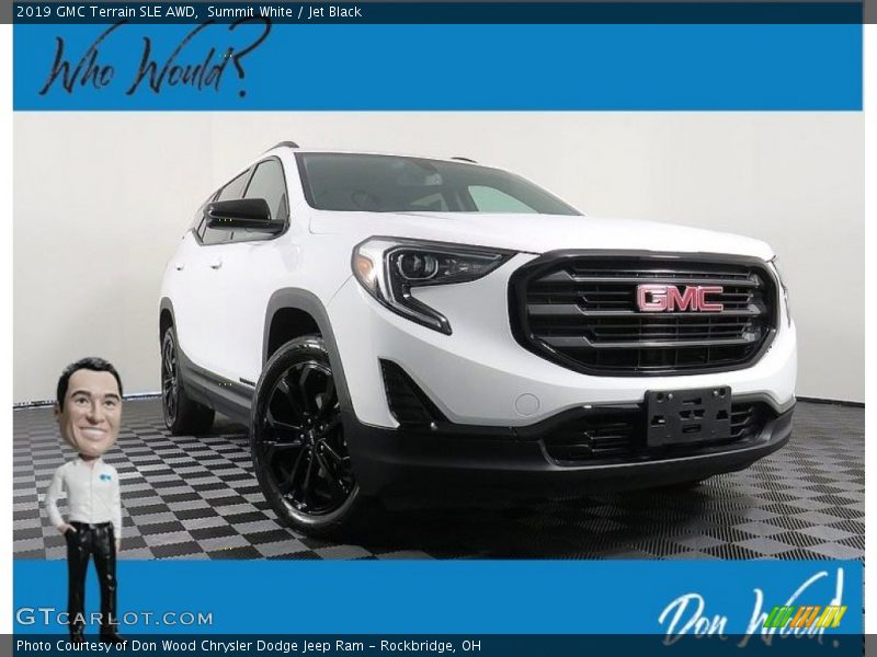 Summit White / Jet Black 2019 GMC Terrain SLE AWD