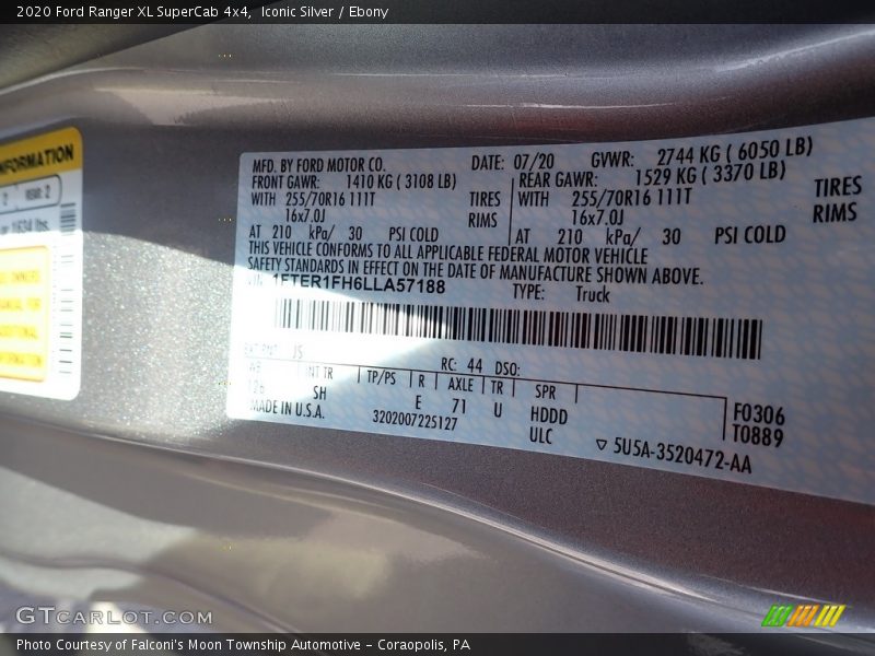 Iconic Silver / Ebony 2020 Ford Ranger XL SuperCab 4x4