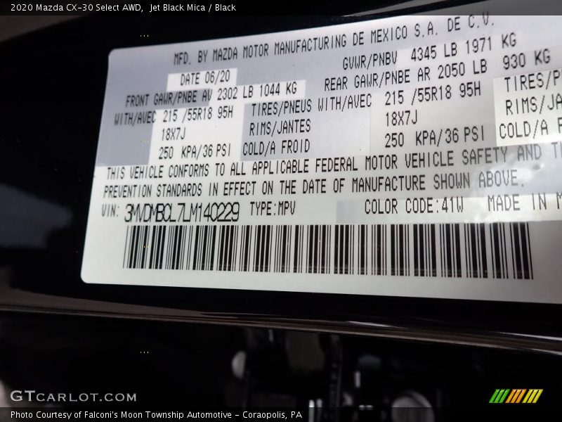 Jet Black Mica / Black 2020 Mazda CX-30 Select AWD