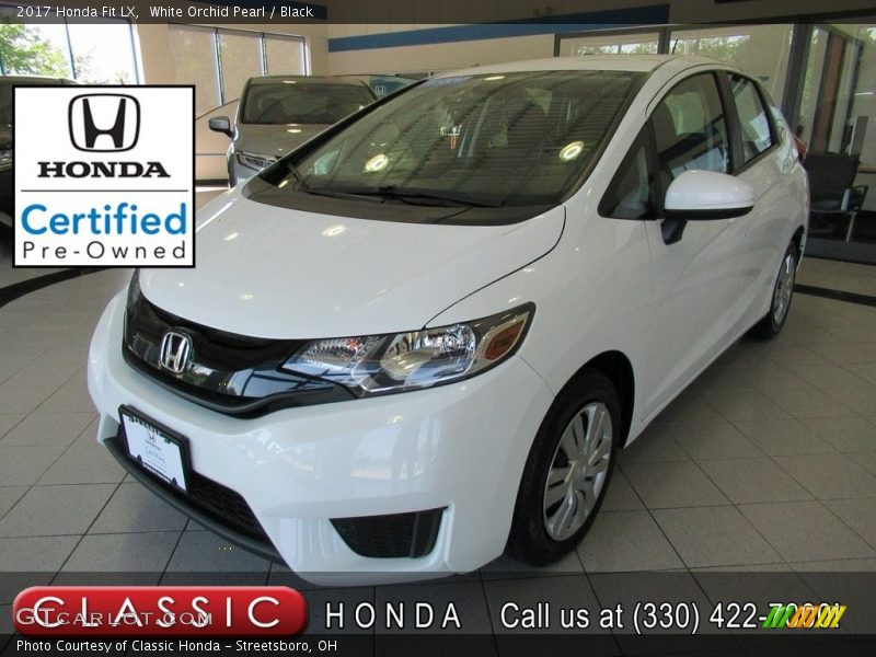 White Orchid Pearl / Black 2017 Honda Fit LX