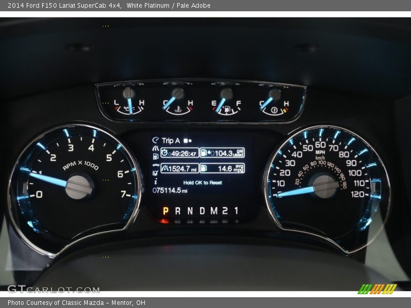 White Platinum / Pale Adobe 2014 Ford F150 Lariat SuperCab 4x4