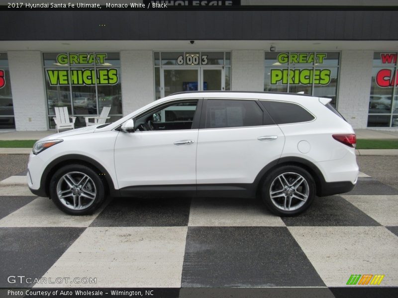Monaco White / Black 2017 Hyundai Santa Fe Ultimate
