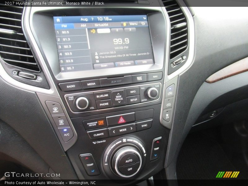Monaco White / Black 2017 Hyundai Santa Fe Ultimate