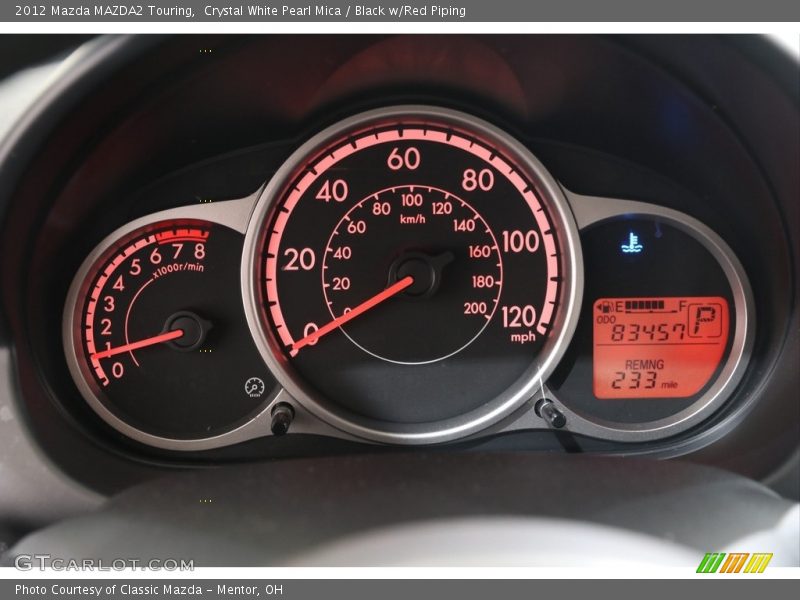 Crystal White Pearl Mica / Black w/Red Piping 2012 Mazda MAZDA2 Touring