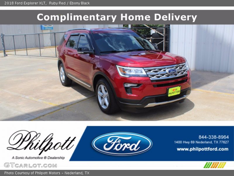 Ruby Red / Ebony Black 2018 Ford Explorer XLT