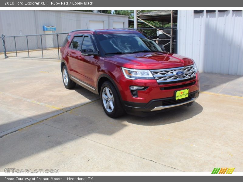 Ruby Red / Ebony Black 2018 Ford Explorer XLT