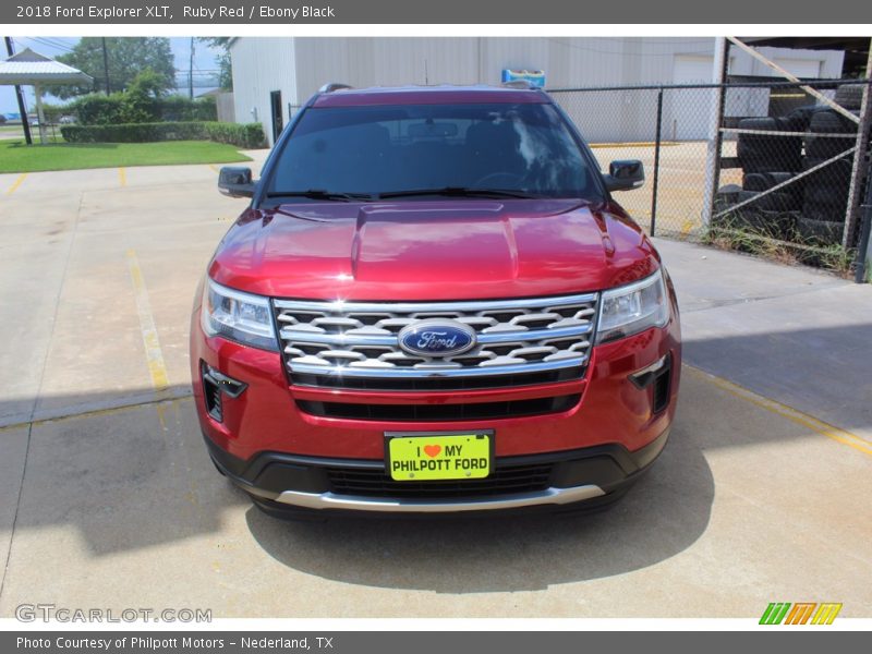 Ruby Red / Ebony Black 2018 Ford Explorer XLT