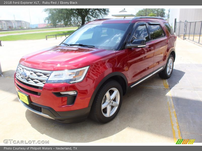 Ruby Red / Ebony Black 2018 Ford Explorer XLT