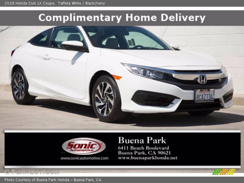 Taffeta White / Black/Ivory 2018 Honda Civic LX Coupe