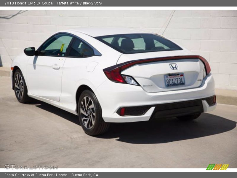 Taffeta White / Black/Ivory 2018 Honda Civic LX Coupe
