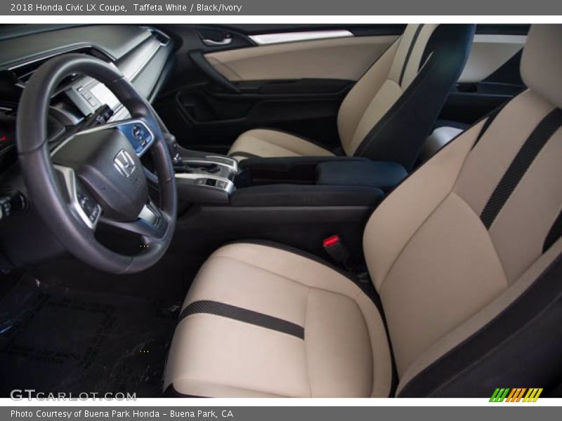 Taffeta White / Black/Ivory 2018 Honda Civic LX Coupe