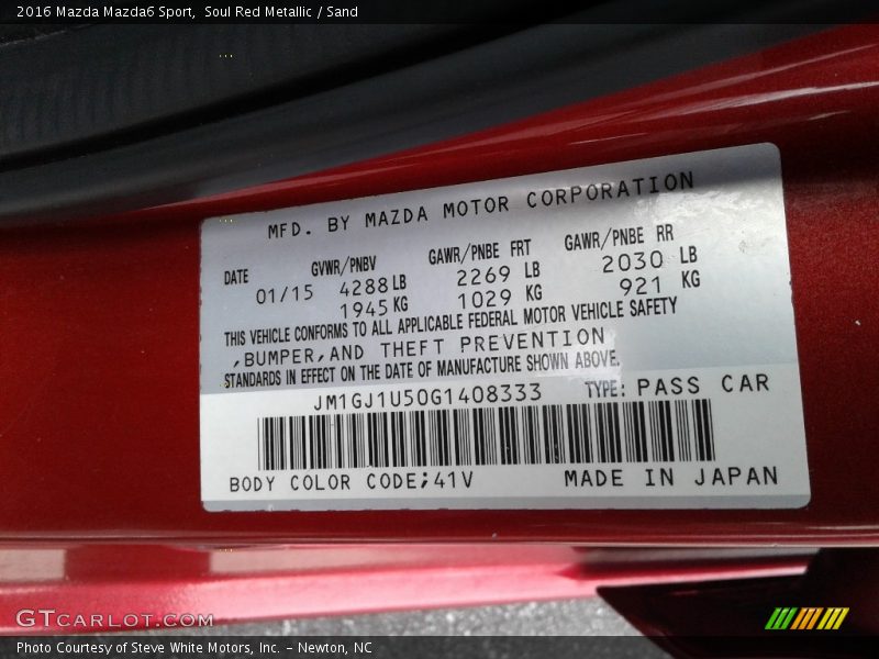 Soul Red Metallic / Sand 2016 Mazda Mazda6 Sport