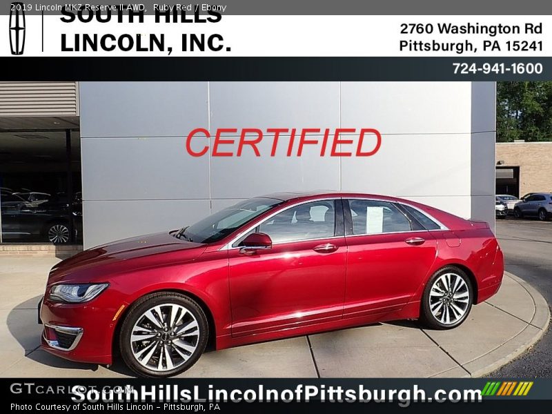 Ruby Red / Ebony 2019 Lincoln MKZ Reserve II AWD