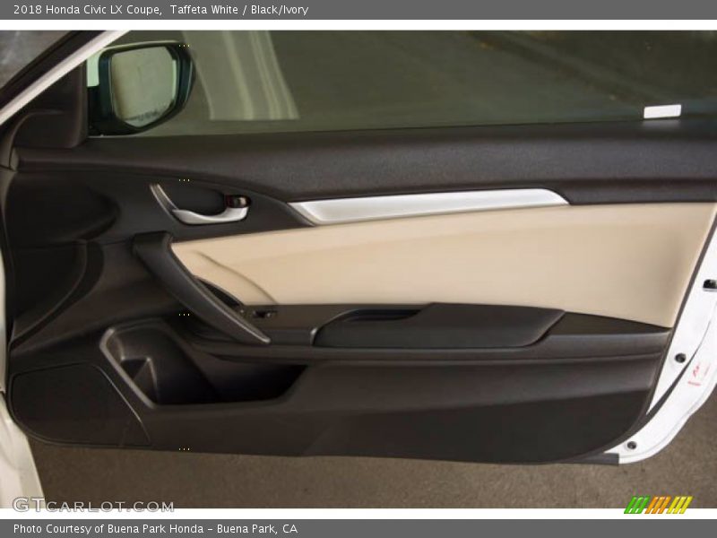 Taffeta White / Black/Ivory 2018 Honda Civic LX Coupe