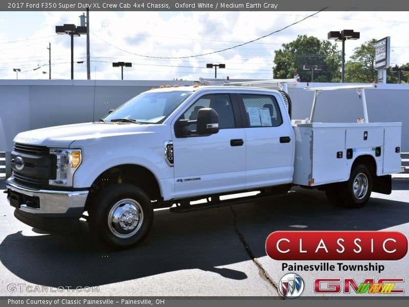 Oxford White / Medium Earth Gray 2017 Ford F350 Super Duty XL Crew Cab 4x4 Chassis