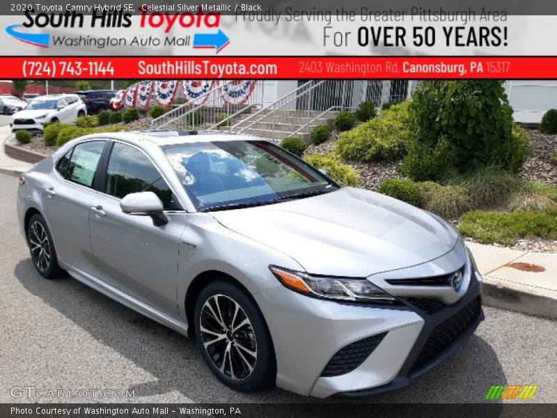 Celestial Silver Metallic / Black 2020 Toyota Camry Hybrid SE