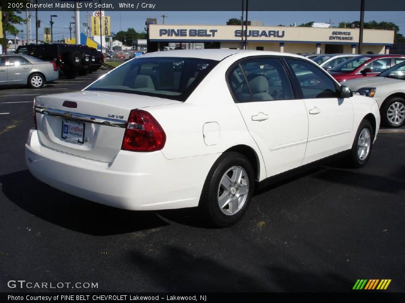White / Gray 2005 Chevrolet Malibu LS V6 Sedan