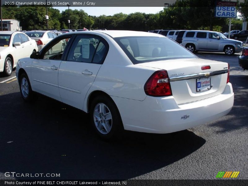 White / Gray 2005 Chevrolet Malibu LS V6 Sedan