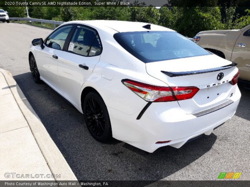 Super White / Black 2020 Toyota Camry SE AWD Nightshade Edition