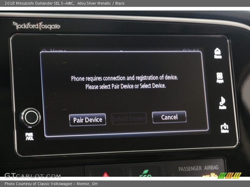 Alloy Silver Metallic / Black 2018 Mitsubishi Outlander SEL S-AWC