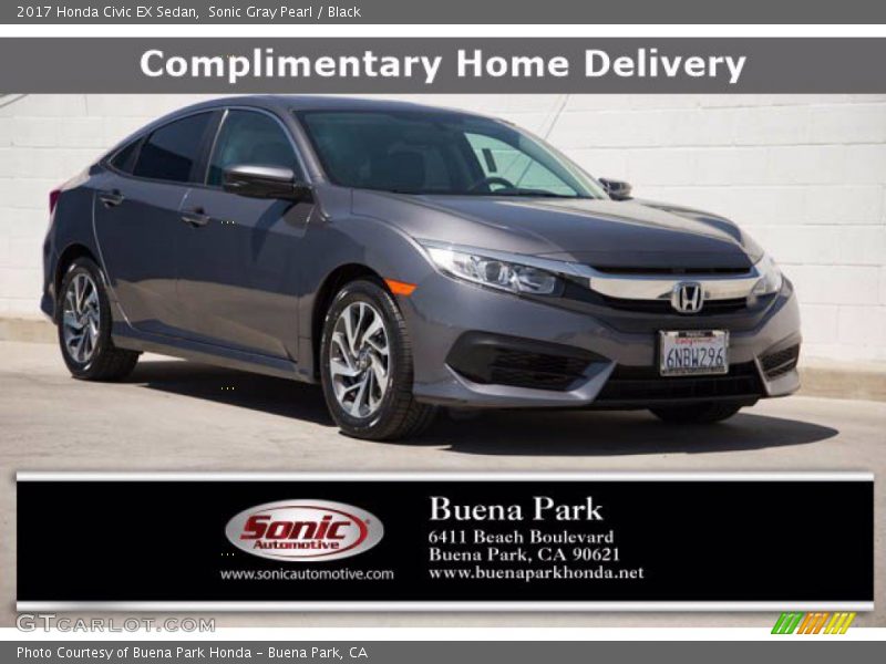 Sonic Gray Pearl / Black 2017 Honda Civic EX Sedan