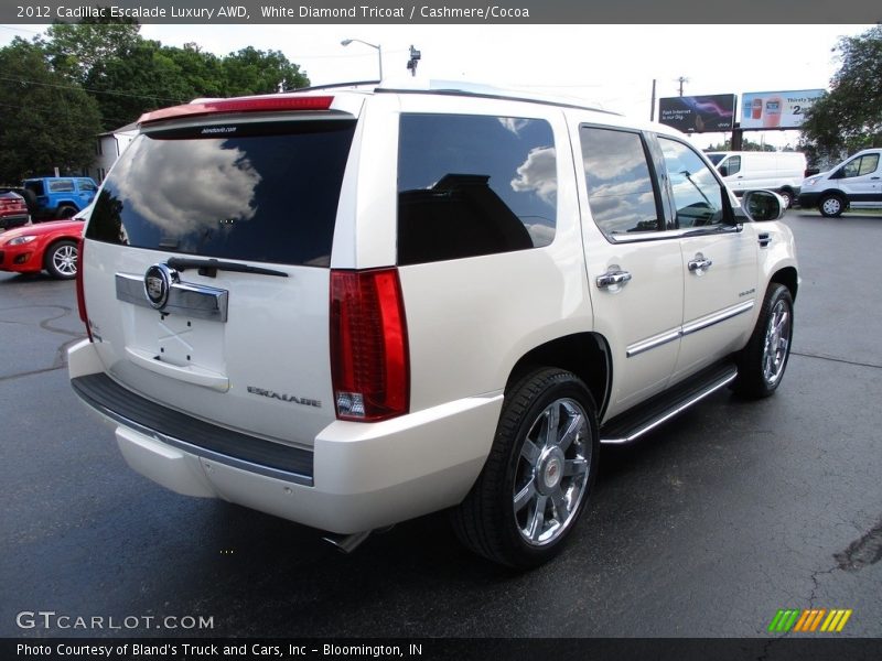 White Diamond Tricoat / Cashmere/Cocoa 2012 Cadillac Escalade Luxury AWD