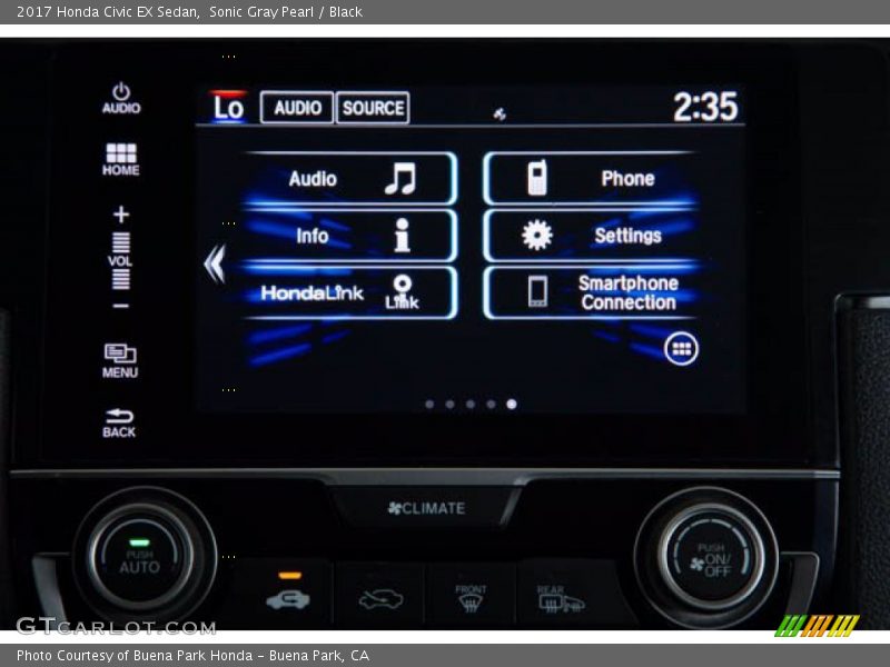 Sonic Gray Pearl / Black 2017 Honda Civic EX Sedan