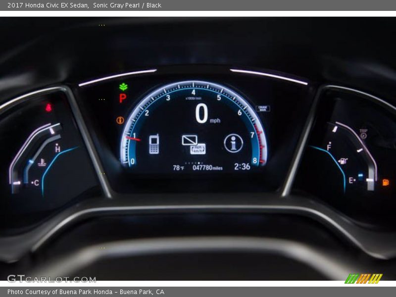 Sonic Gray Pearl / Black 2017 Honda Civic EX Sedan