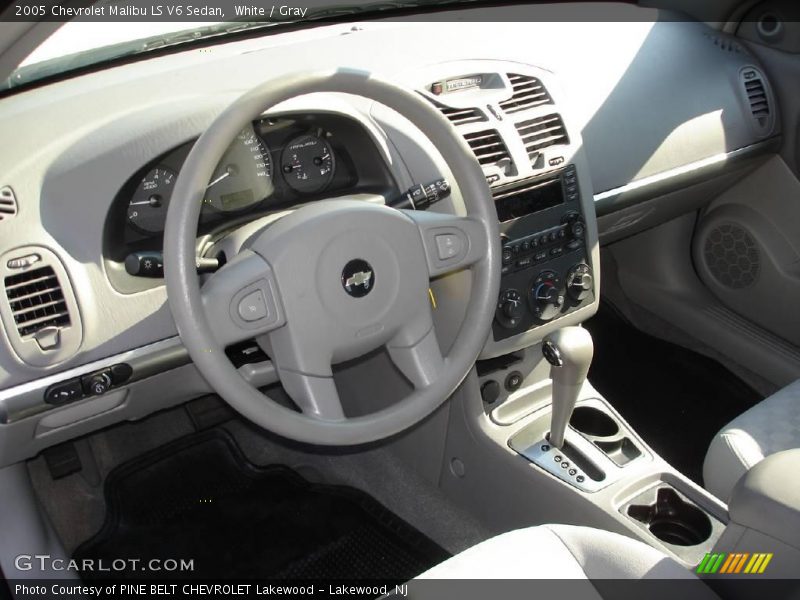 White / Gray 2005 Chevrolet Malibu LS V6 Sedan