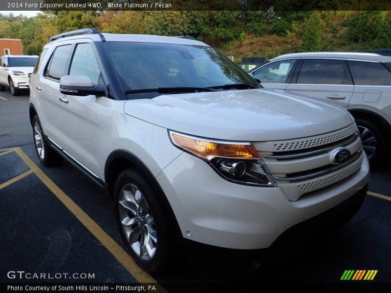 White Platinum / Pecan 2014 Ford Explorer Limited 4WD