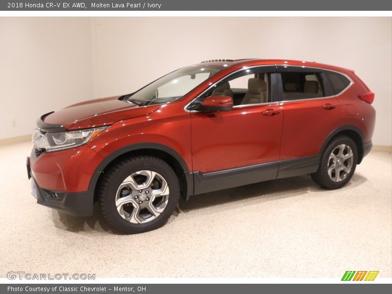 Molten Lava Pearl / Ivory 2018 Honda CR-V EX AWD