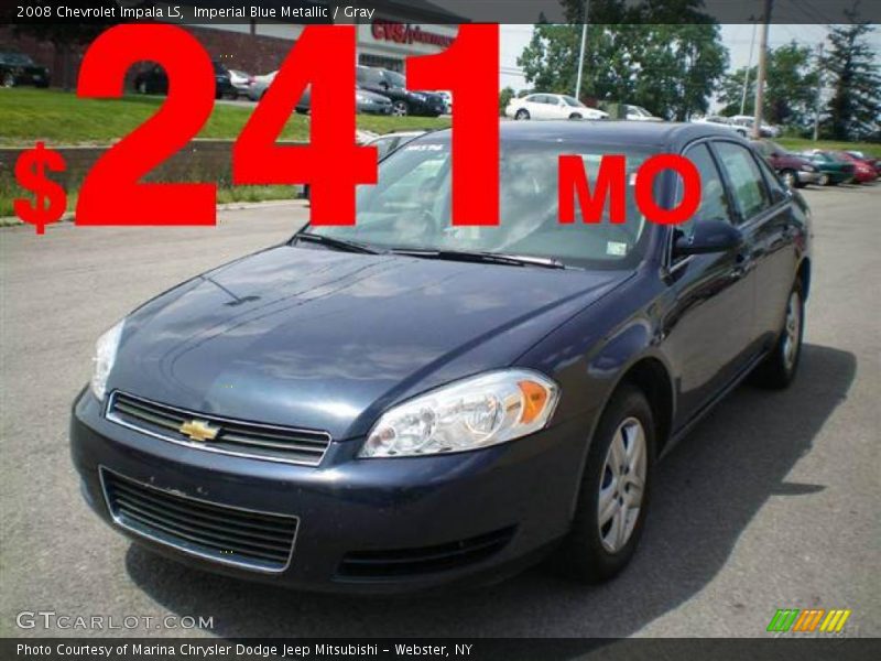 Imperial Blue Metallic / Gray 2008 Chevrolet Impala LS