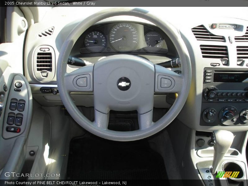 White / Gray 2005 Chevrolet Malibu LS V6 Sedan