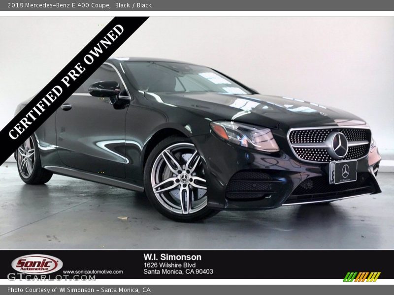 Black / Black 2018 Mercedes-Benz E 400 Coupe