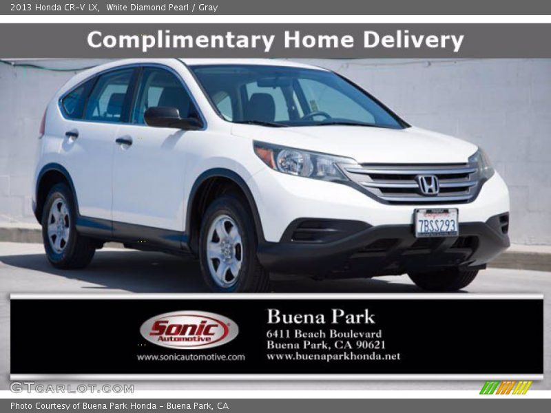 White Diamond Pearl / Gray 2013 Honda CR-V LX