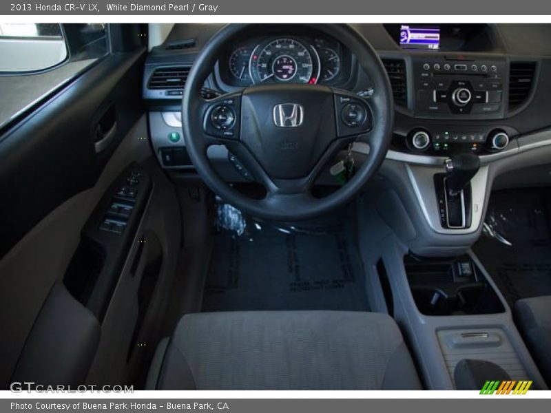 White Diamond Pearl / Gray 2013 Honda CR-V LX