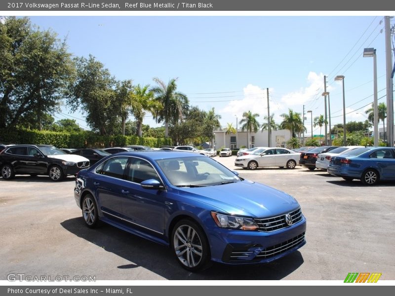 Reef Blue Metallic / Titan Black 2017 Volkswagen Passat R-Line Sedan