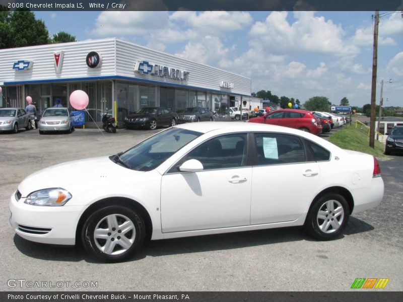 White / Gray 2008 Chevrolet Impala LS
