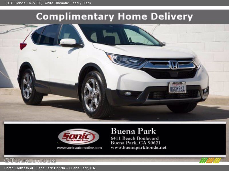 White Diamond Pearl / Black 2018 Honda CR-V EX